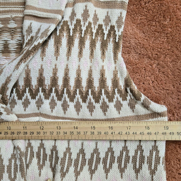 Chaps Womens Southwestern Knit Sweater Vest Size M Western Boho Aztec Fair Isle - Picture 9 of 10